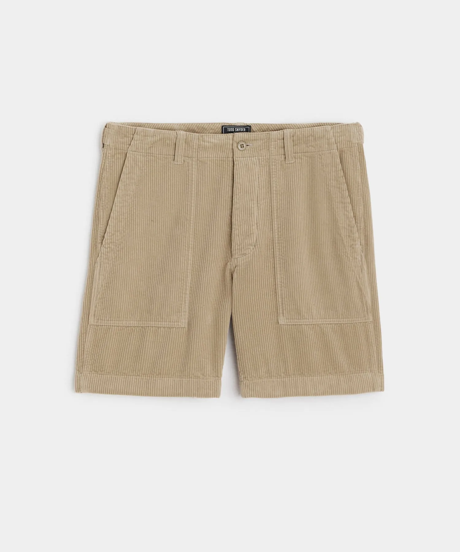 7" Wide Wale Corduroy Camp Short in Khaki