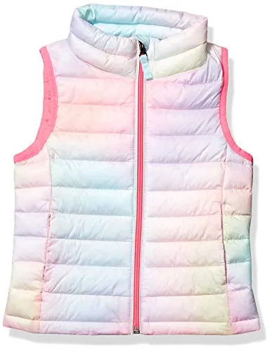 Amazon Essentials Girls' Lightweight Water-Resistant Packable Puffer Vest, Pink Ombre, X-Small