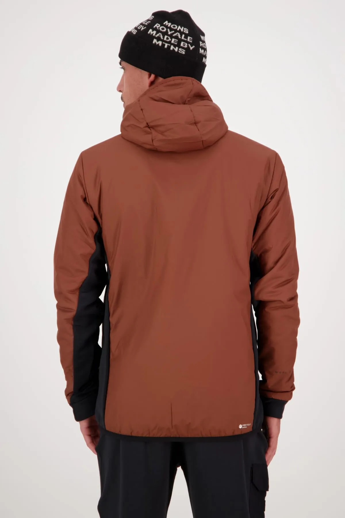 Arete Merino Insulated Hooded Jacket - Dark Copper Black