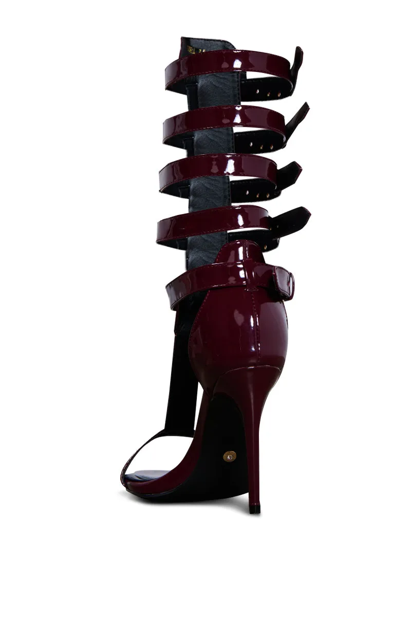 AZALEA WANG CHERELL BURGUNDY SANDAL