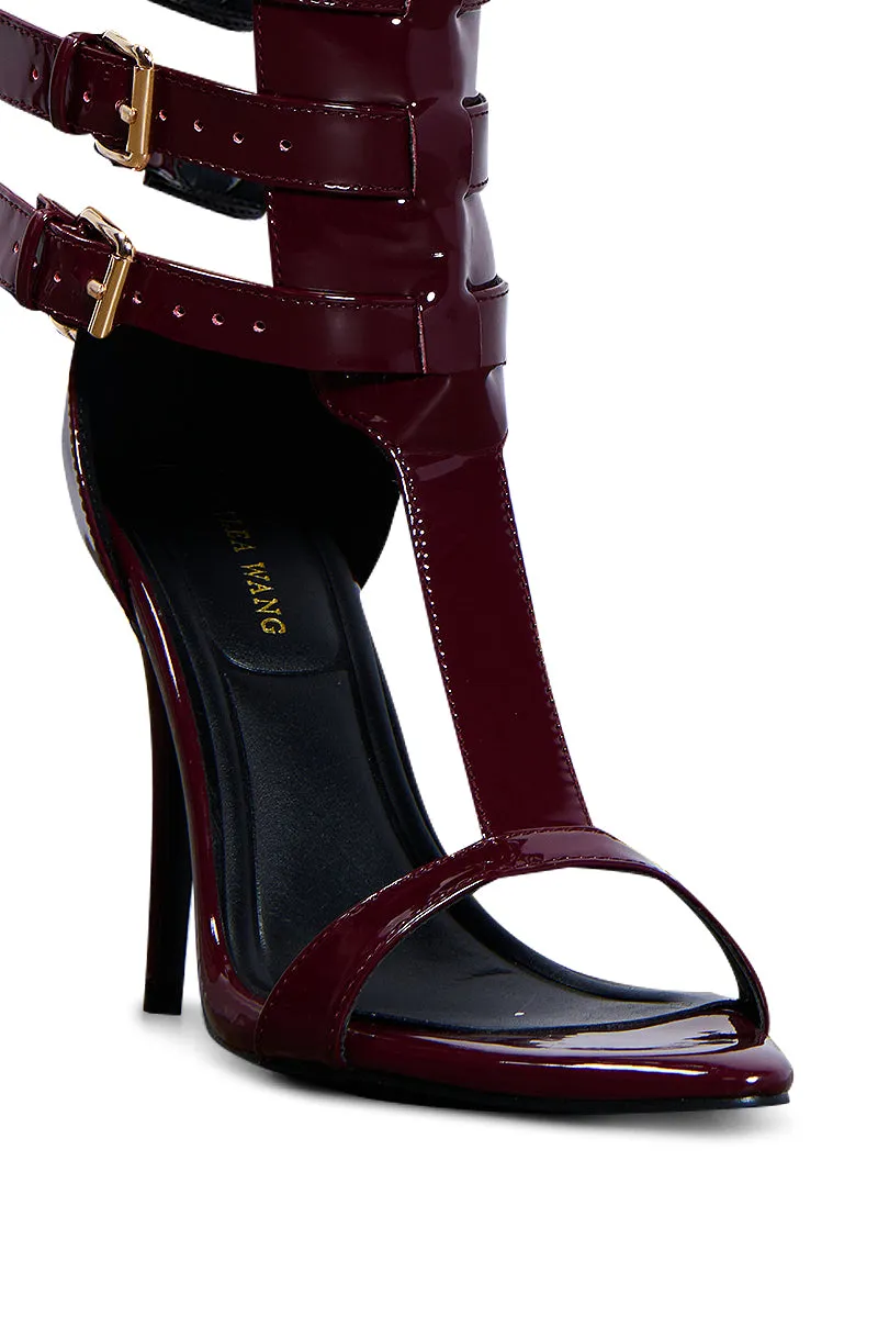 AZALEA WANG CHERELL BURGUNDY SANDAL