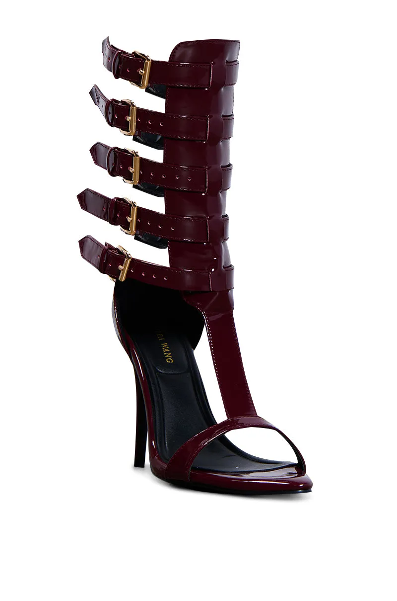 AZALEA WANG CHERELL BURGUNDY SANDAL