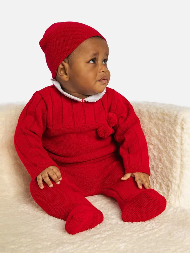 Baby Boy Hugo Collection 3-piece Knitted Set-Red