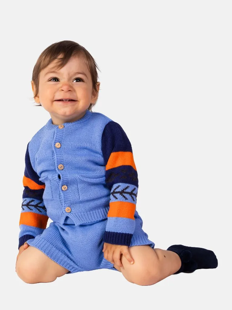 Baby Boy Marco Collection 2-piece Spanish Knitted Set-Police Blue