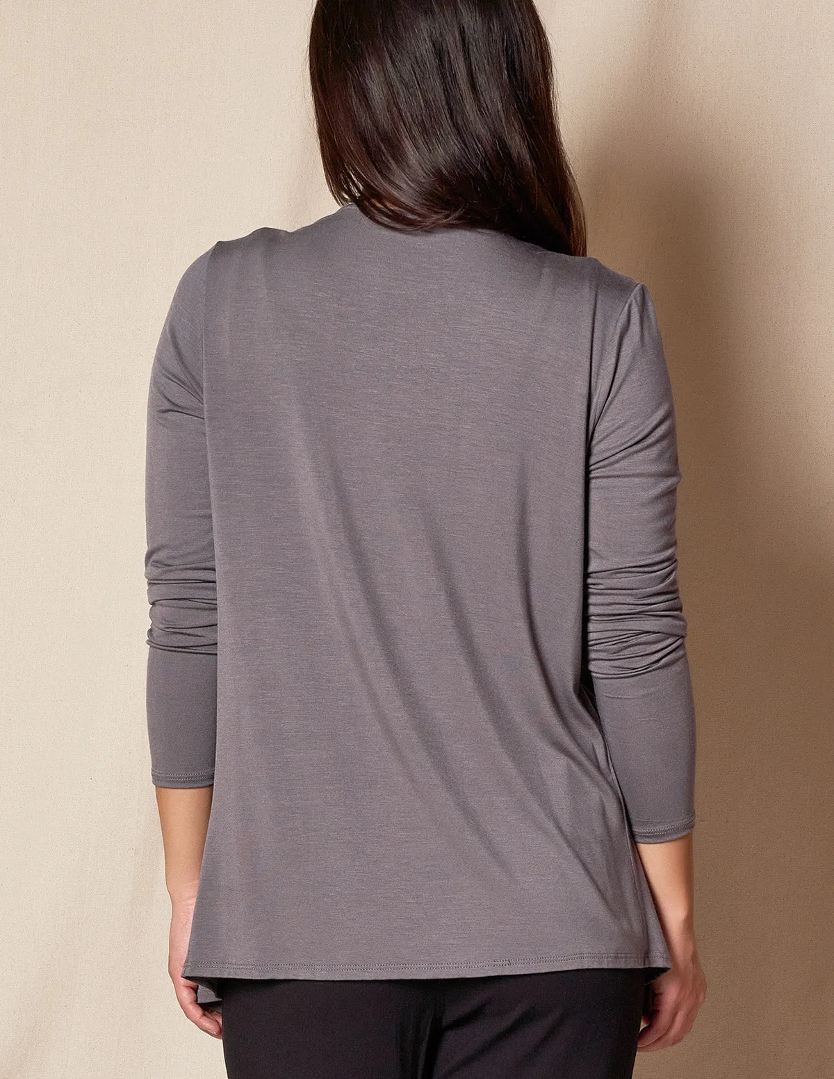 Bamboo Open Front Jacket - Grey