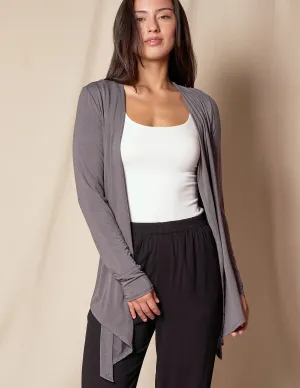 Bamboo Open Front Jacket - Grey