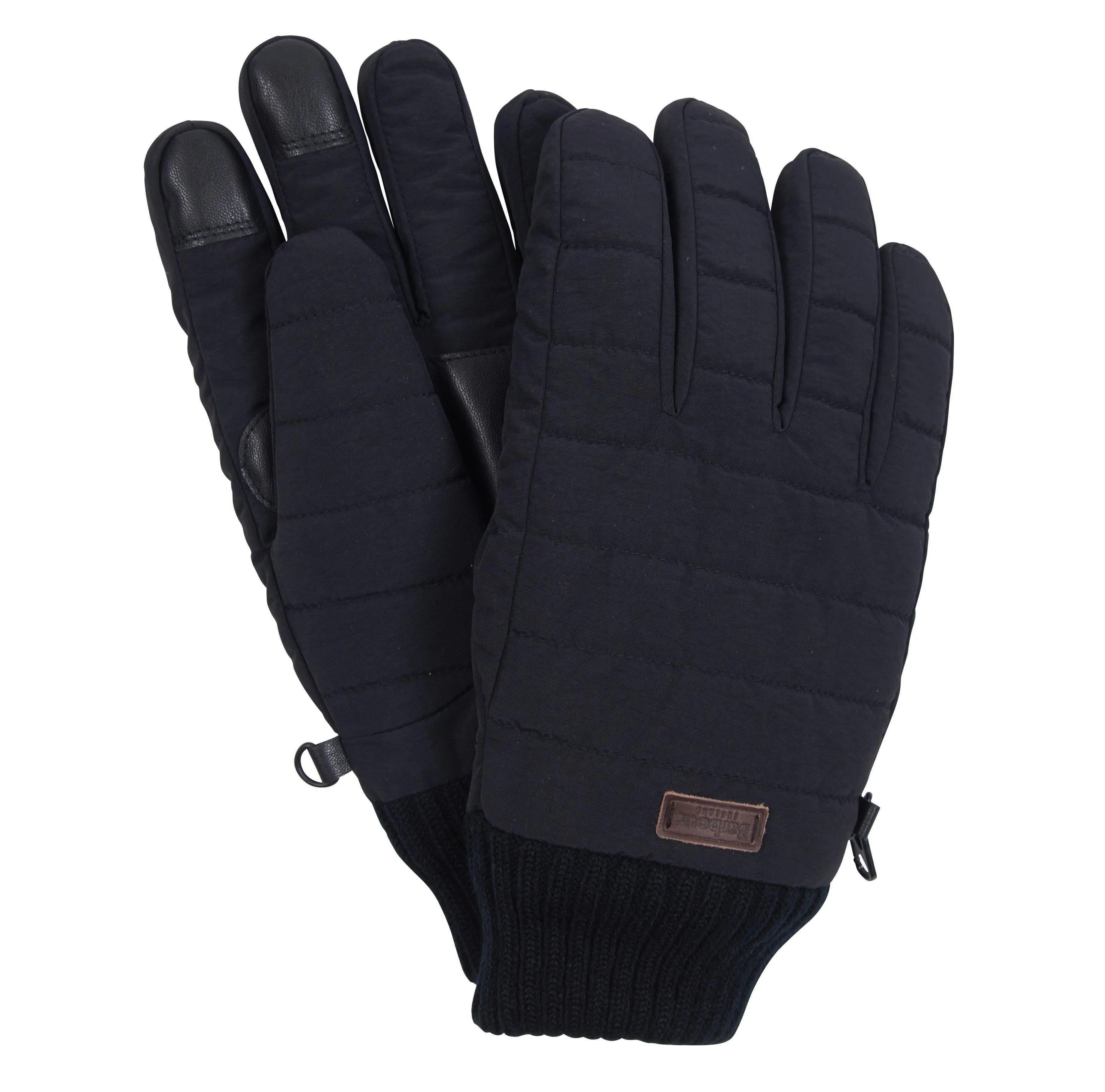 Barbour Mens Banff Quilted Gloves Black