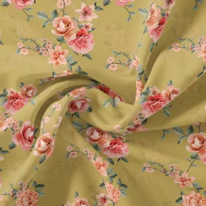 Beautiful Multicolour Roses With  Digital Printed Fabric