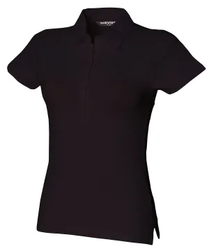 Black - Women's short sleeve stretch polo