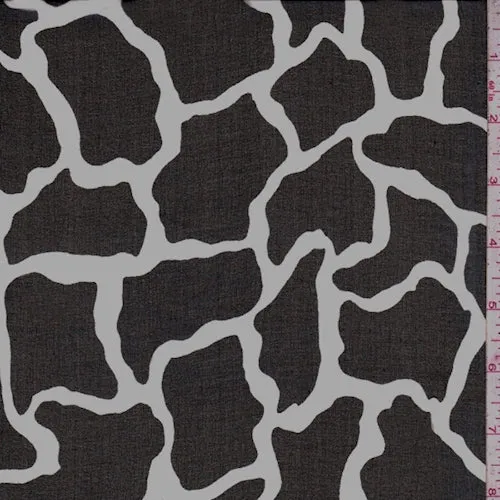 Black/White Giraffe Print Silk Chiffon Fabric