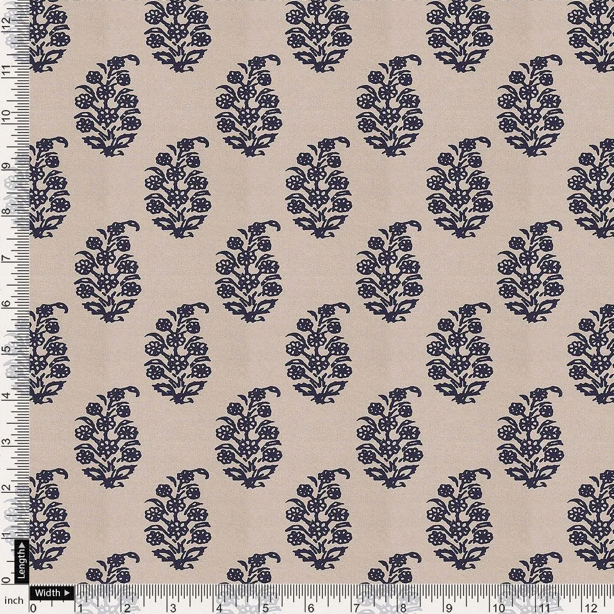 Block Print Type Motif Digital Printed Fabric