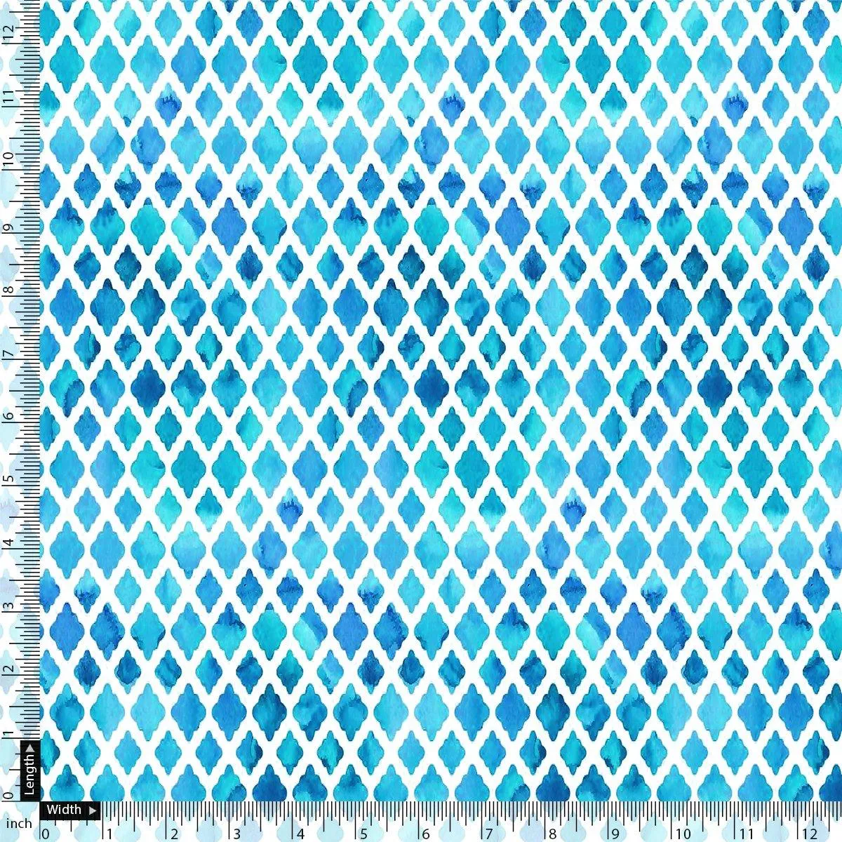 Blue Lattice Lovely Seamless Digital Printed Fabric