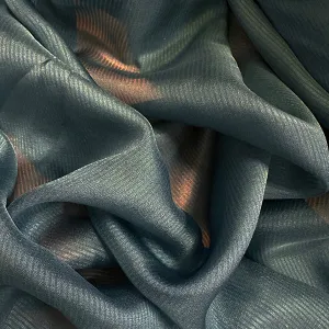 Blue Stripe Silk Chiffon Fabric