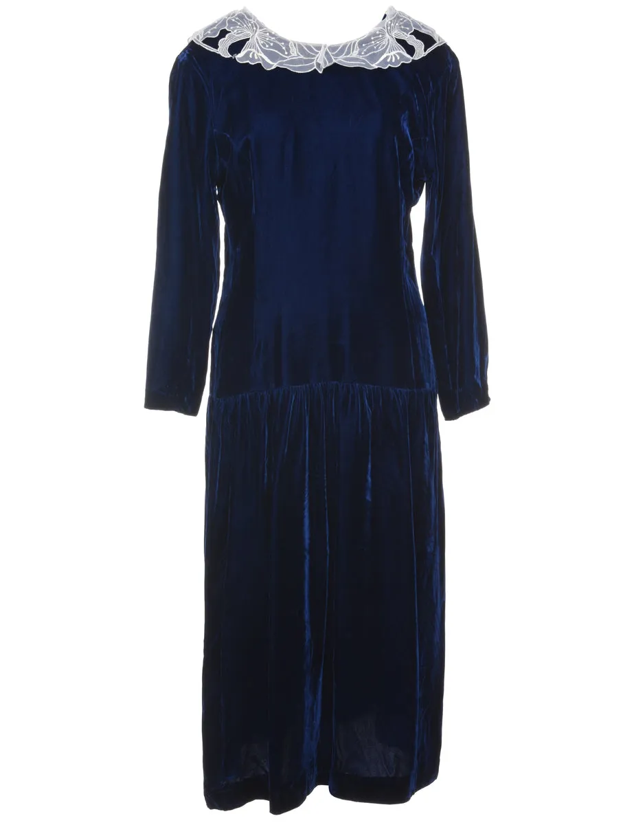 Blue Velvet Evening Dress - XL