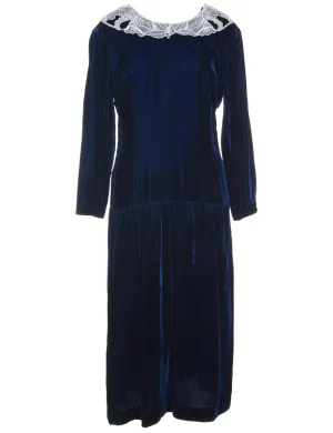 Blue Velvet Evening Dress - XL