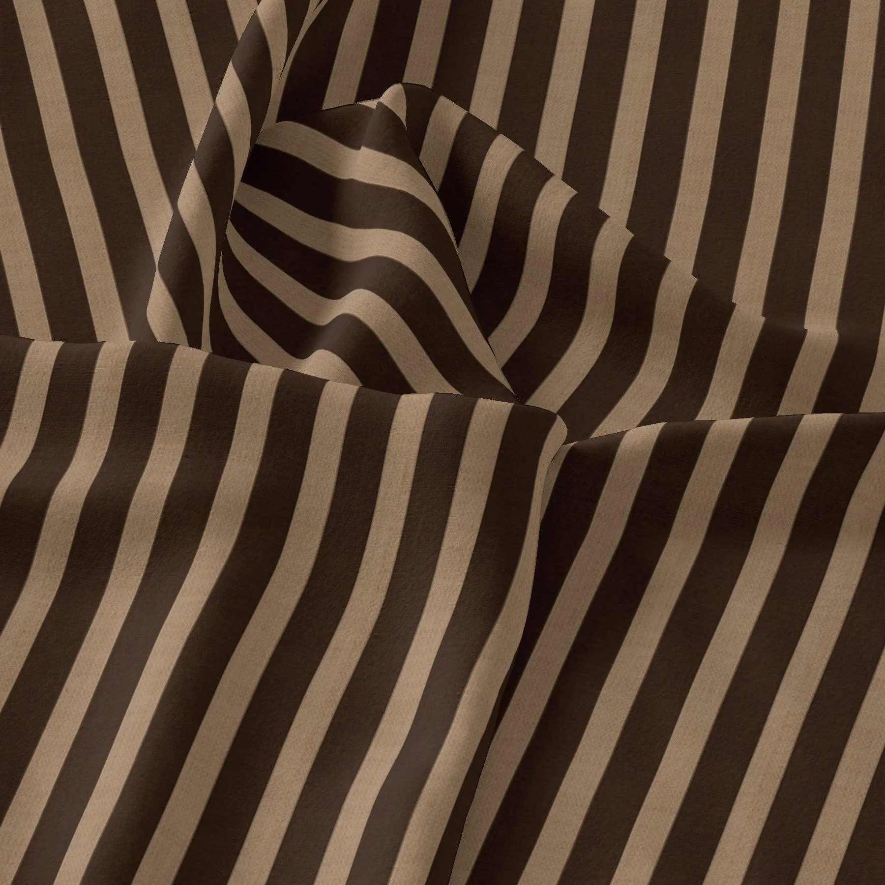 Brown Stripes Digital Printed Fabric