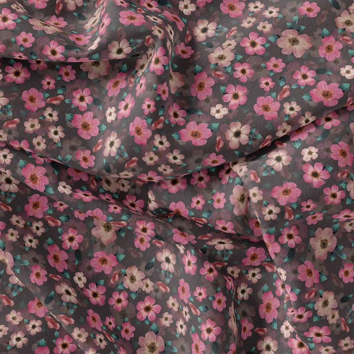 Buttercup Pink Floral Digital Printed Fabric