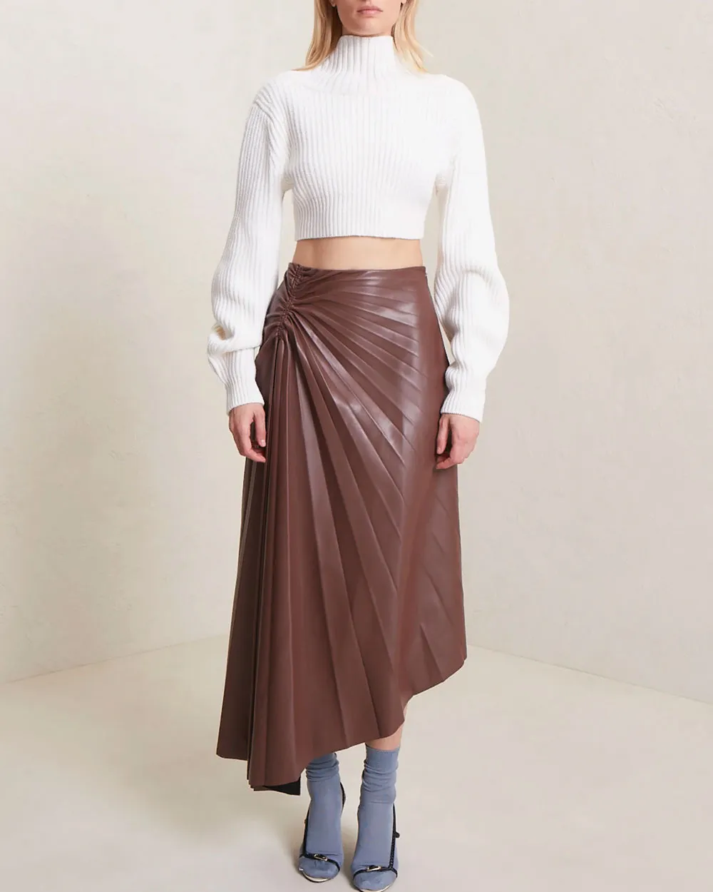 Caffe Tracy Vegan Leather Skirt