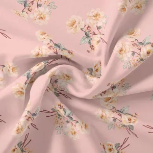 Camellia With Watusi Colour Digital Printed Fabric