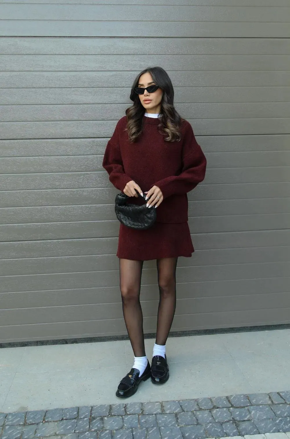 Casual Cozy Knit Skirt Suit