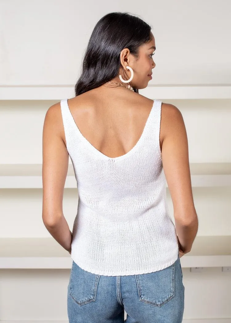 Caya De Sol Sweater Tank-White