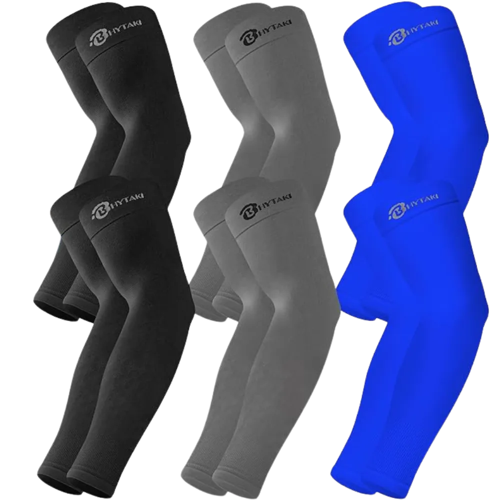 Cooling Compression Arm Sleeves for Men/Women, UV Sun Protection Sleeves - BHYTAKI