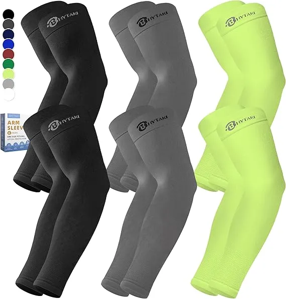 Cooling Compression Arm Sleeves for Men/Women, UV Sun Protection Sleeves - BHYTAKI