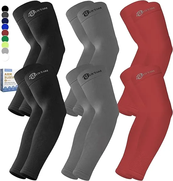 Cooling Compression Arm Sleeves for Men/Women, UV Sun Protection Sleeves - BHYTAKI