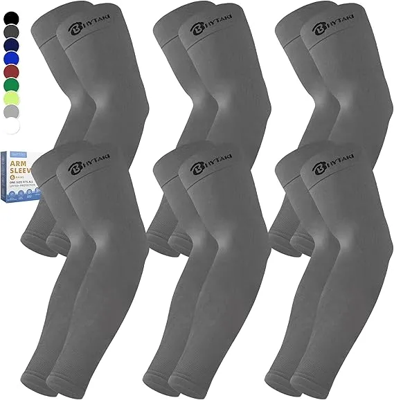 Cooling Compression Arm Sleeves for Men/Women, UV Sun Protection Sleeves - BHYTAKI