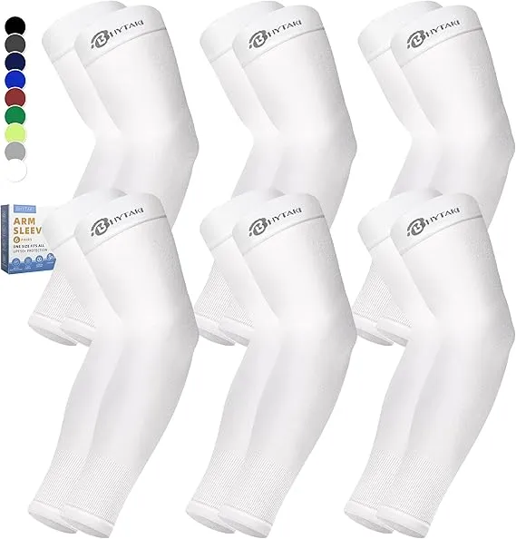 Cooling Compression Arm Sleeves for Men/Women, UV Sun Protection Sleeves - BHYTAKI