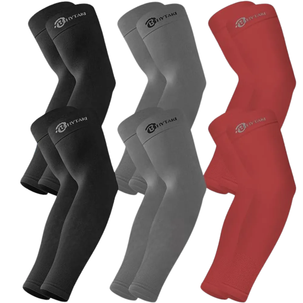 Cooling Compression Arm Sleeves for Men/Women, UV Sun Protection Sleeves - BHYTAKI