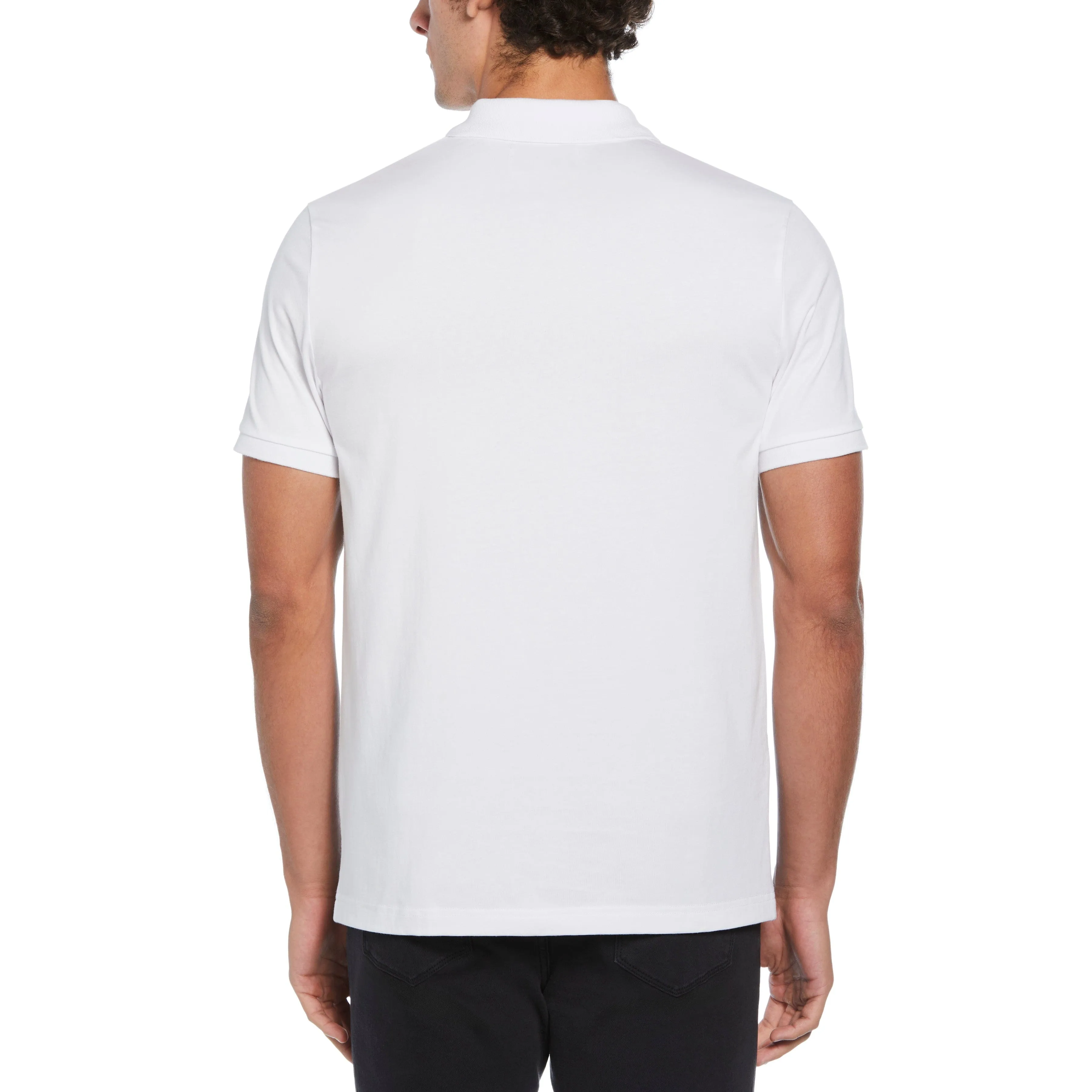 Cotton Jersey Jacquard Front Polo