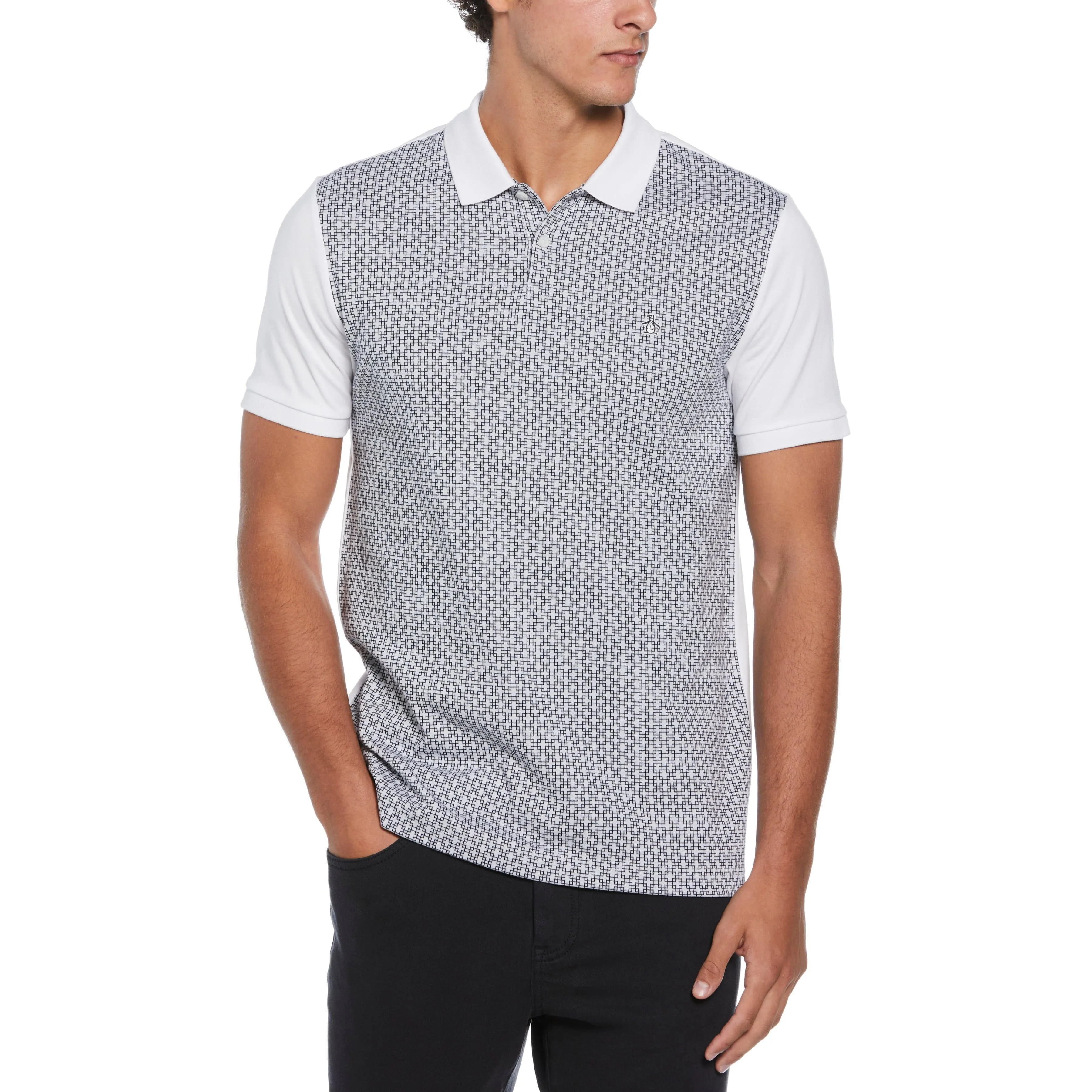 Cotton Jersey Jacquard Front Polo