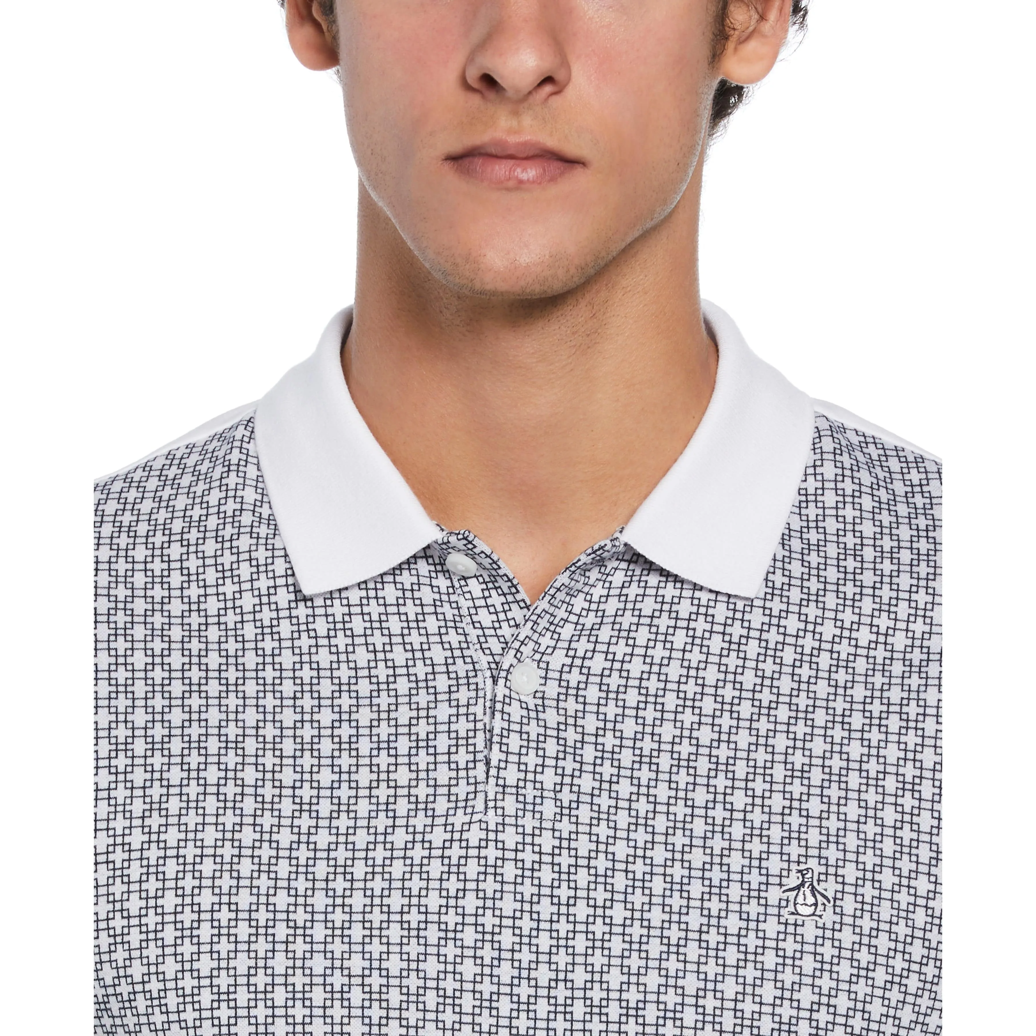 Cotton Jersey Jacquard Front Polo