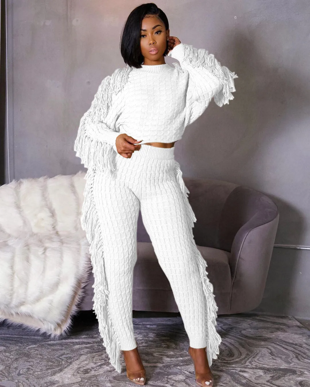 Cozy Knit Sweater Pants Set