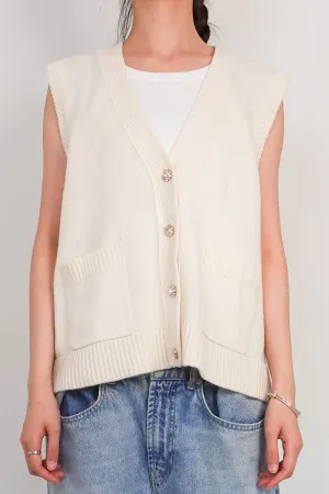 Cream cashmere sleeveless sweater RRP £225