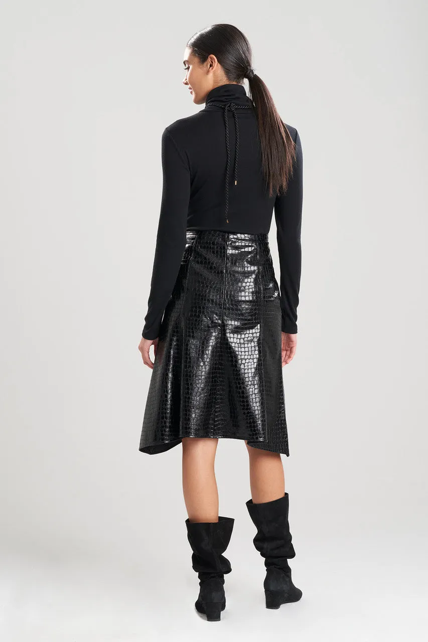 Croc Vegan Leather Trumpet Skirt