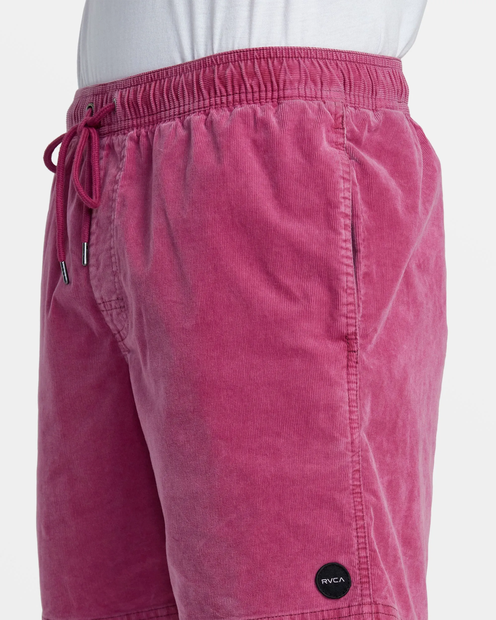 Escape 17" Elastic Waist Corduroy Shorts - Mauve