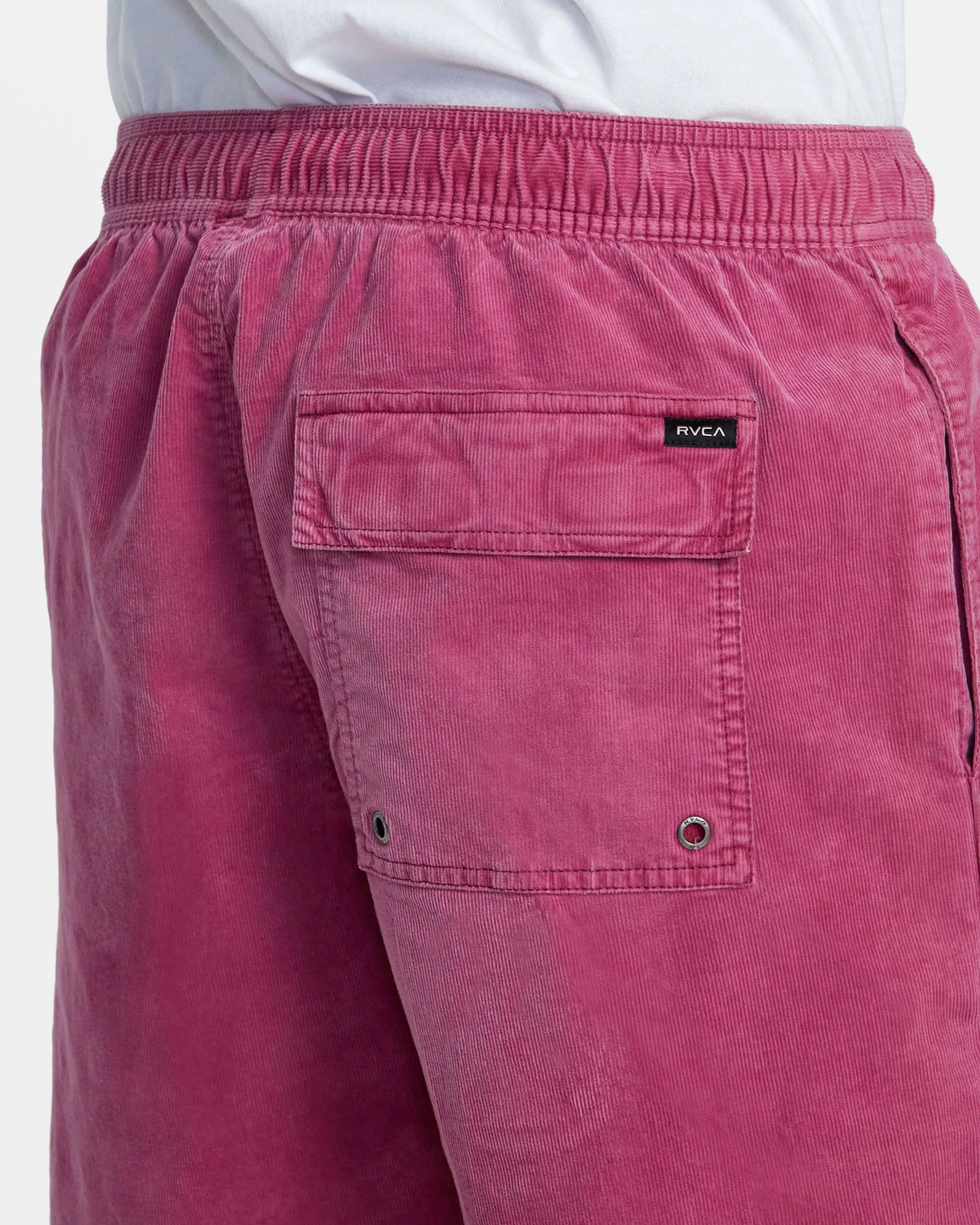 Escape 17" Elastic Waist Corduroy Shorts - Mauve