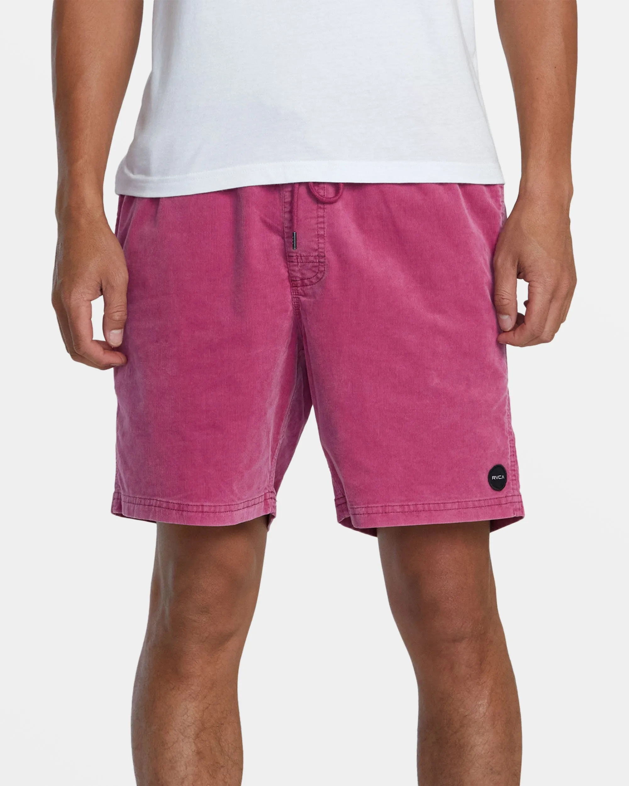 Escape Elastic Waist Corduroy Shorts 17"” - Mauve