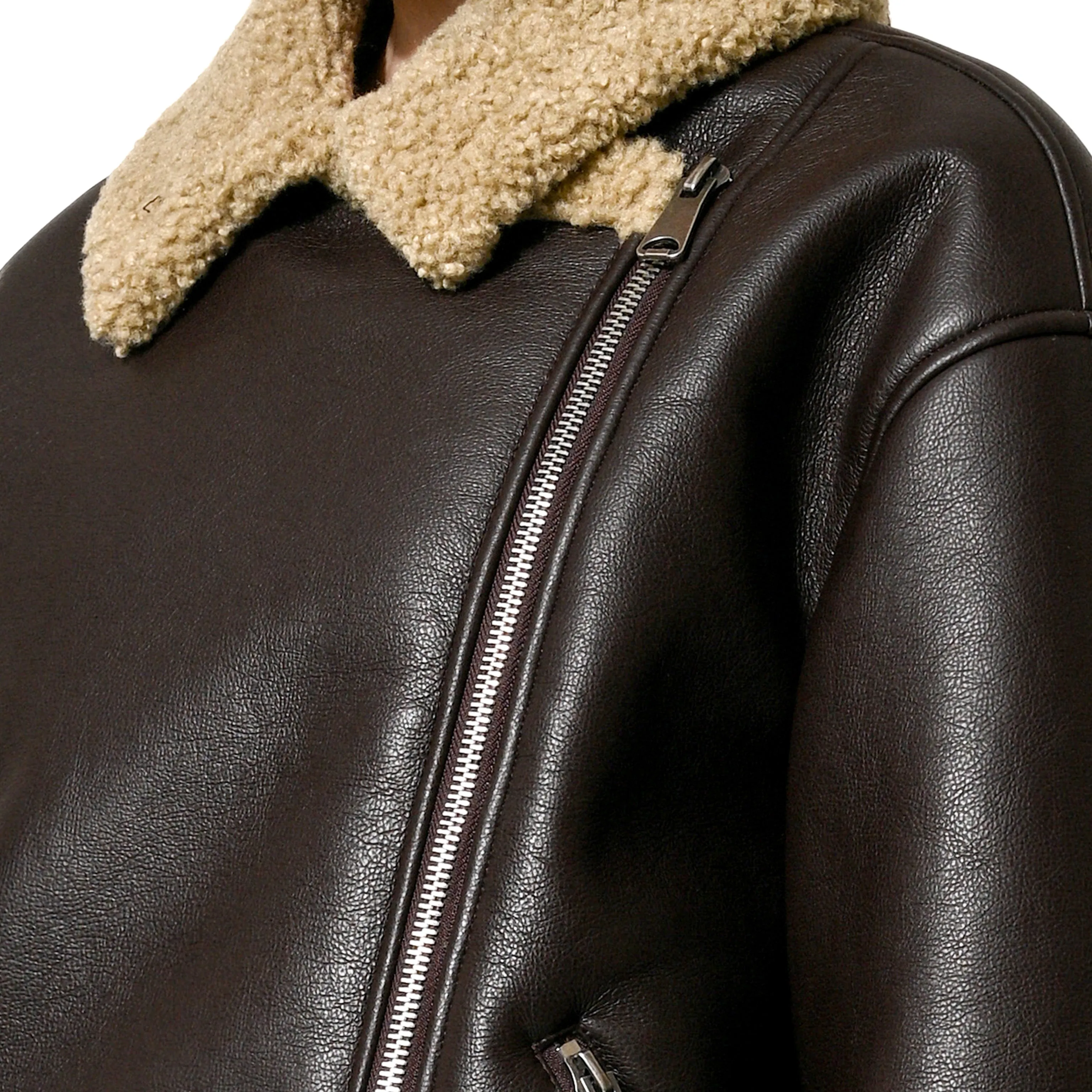 FAUX SHEARLING JKT - BROWN