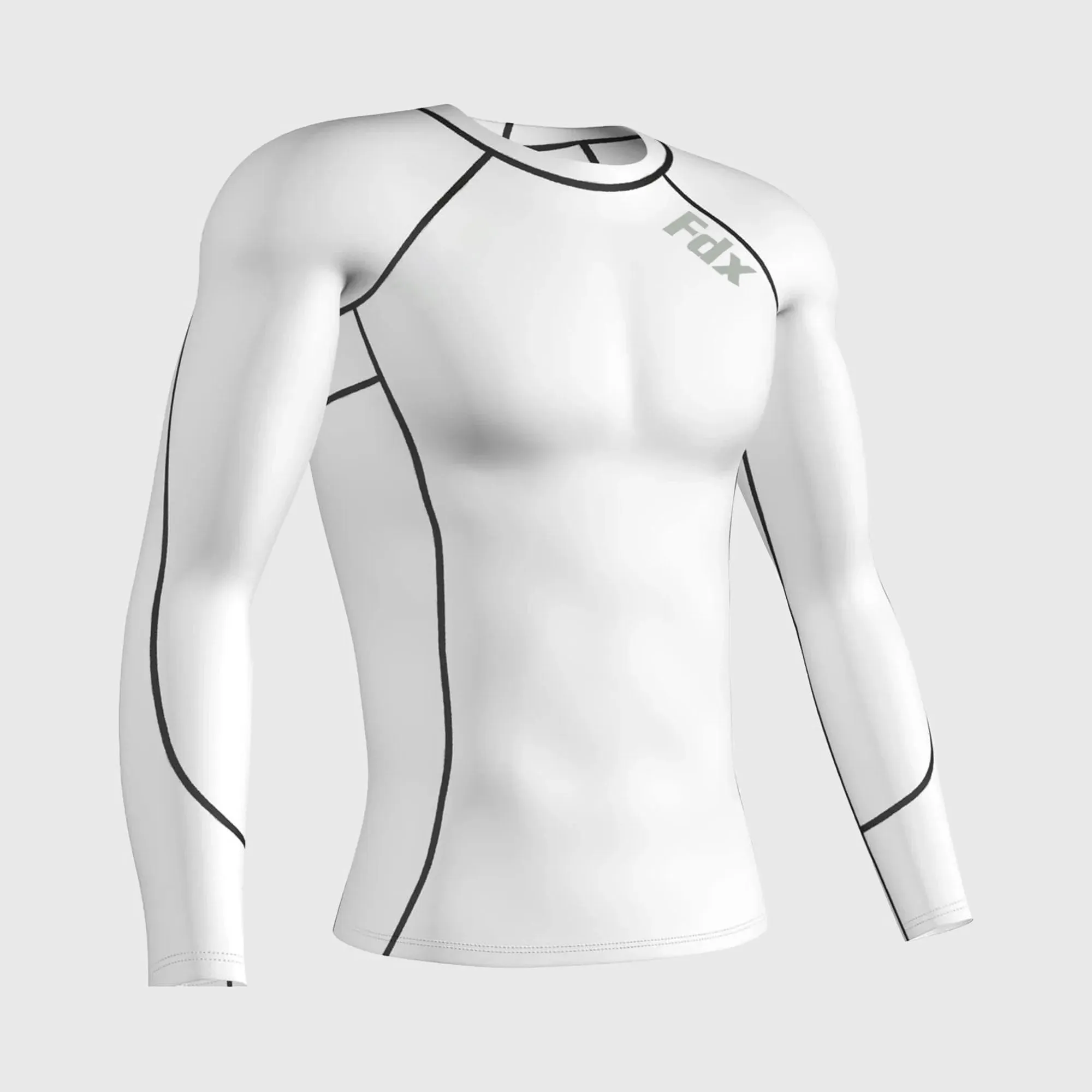 Fdx Cosmic White Men's & Boy's Compression Thermal Winter Base Layer Shirt