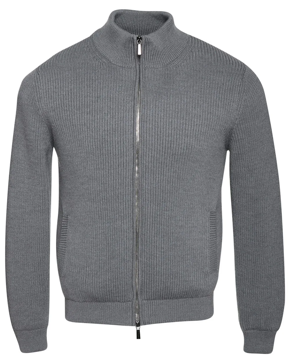 Grigio Knit Zip Bomber