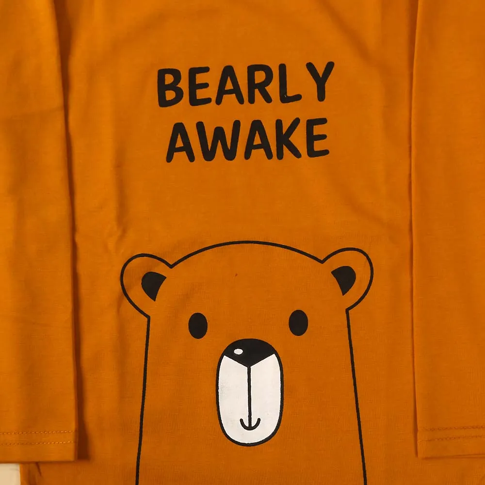 Infants Boys Knitted Nightwear Bearly awake-Saffron