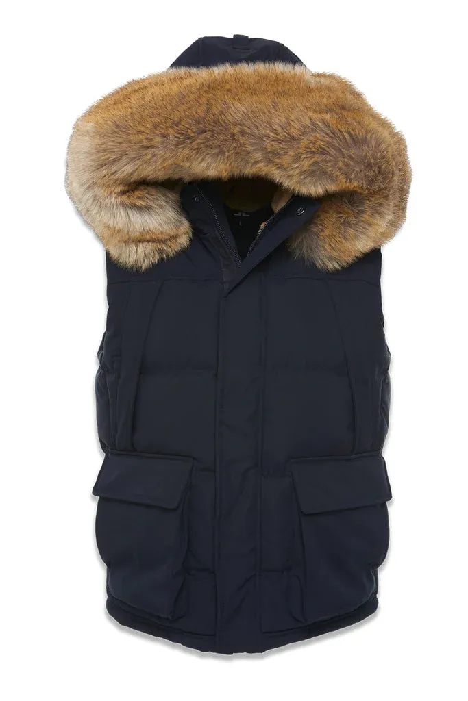 Jordan Craig YUKON FUR LINED PUFFER VEST (NAVY)