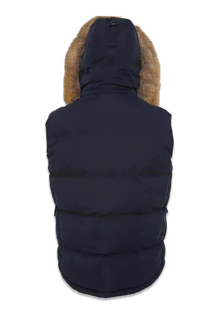 Jordan Craig YUKON FUR LINED PUFFER VEST (NAVY)