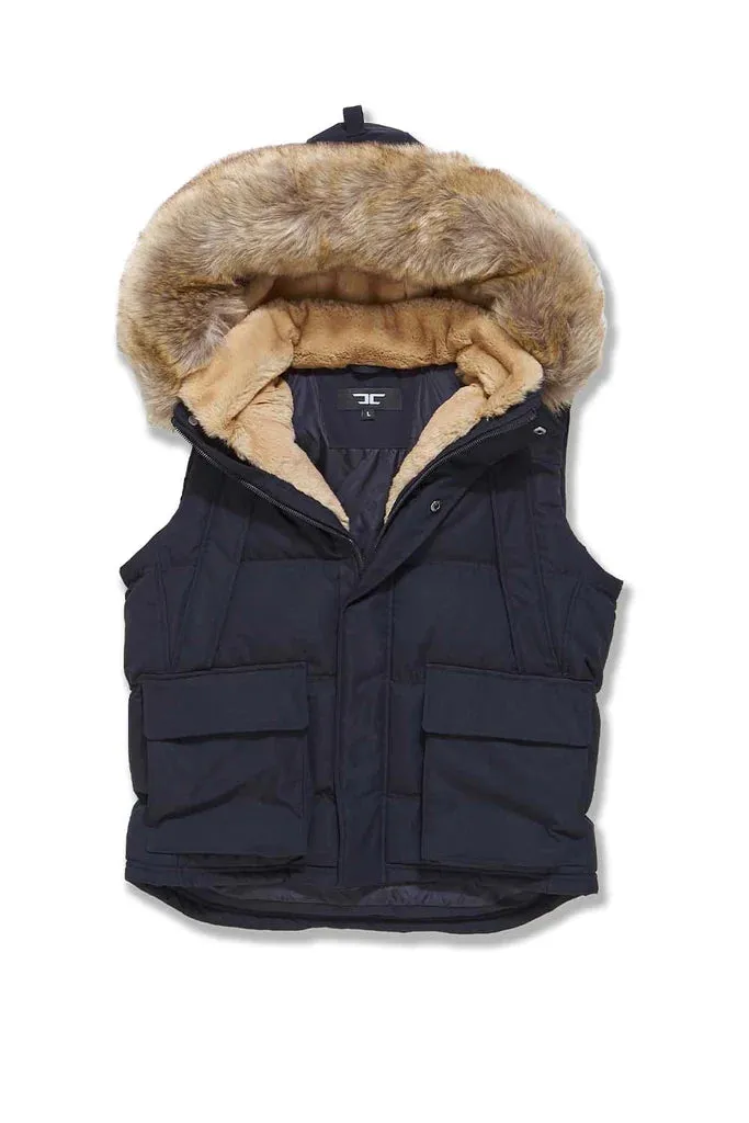 Jordan Craig YUKON FUR LINED PUFFER VEST (NAVY)