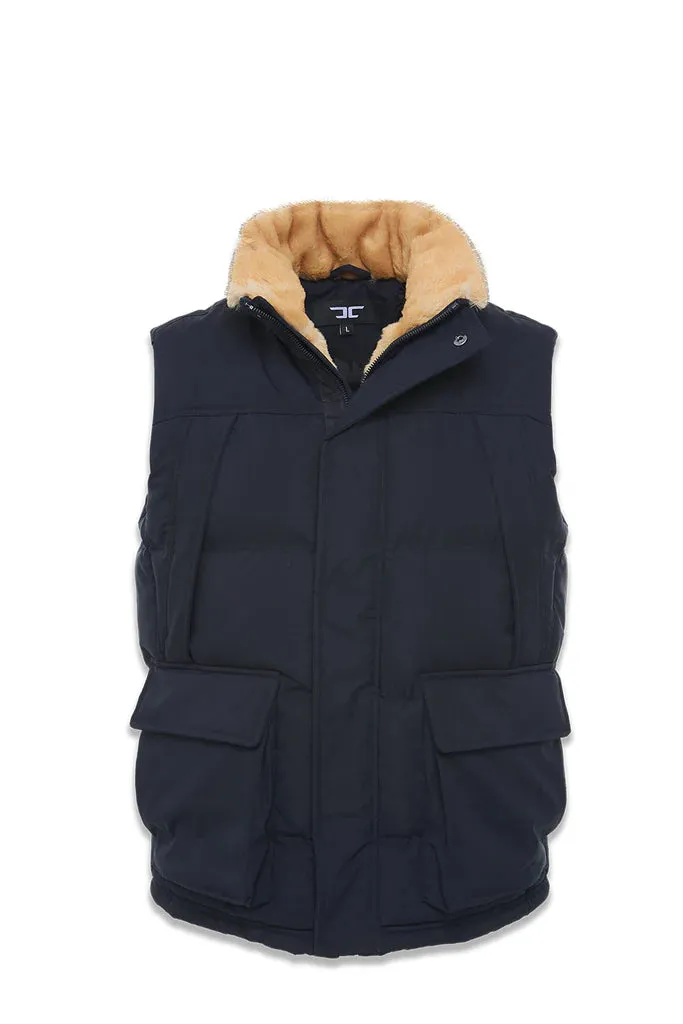 Jordan Craig YUKON FUR LINED PUFFER VEST (NAVY)