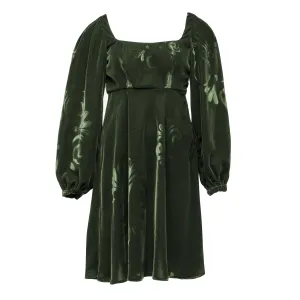 Kallos Imposed Long Sleeves Sik Velvet Dress