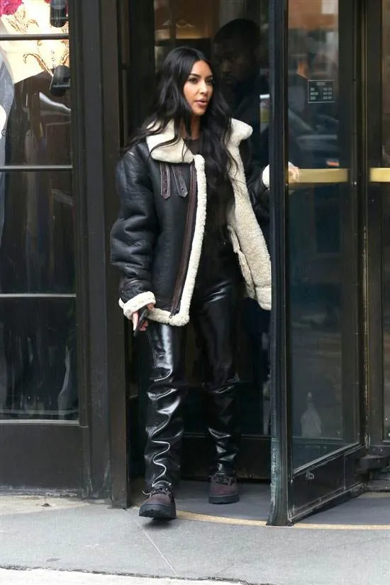 Kim Kardashian Original Leather with Faux Fur Jacket